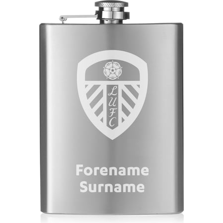 Personalised Leeds United FC Crest Hip Flask