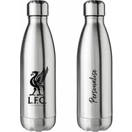 Personalised Liverpool FC Crest Silver Insulated Water Bottle