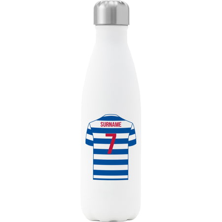 Personalised Queens Park Rangers Shirt Insulated Water Bottle - 500ml - White