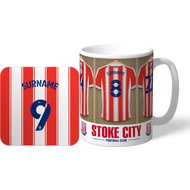 Personalised Stoke City Dressing Room Shirts Mug & Coaster Set