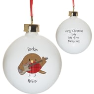 Personalised Rockin' Robin Christmas Tree Bauble
