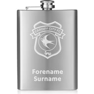 Personalised Cardiff City FC Crest Hip Flask