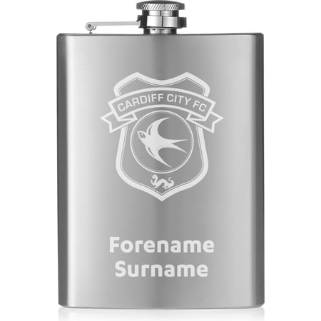 Personalised Cardiff City FC Crest Hip Flask