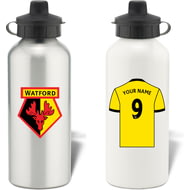 Personalised Watford FC Shirt Aluminium Sports Water Bottle