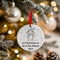 Personalised Blue Christmas Cute Rabbit Ceramic Hanging Tree Decoration - 7cm