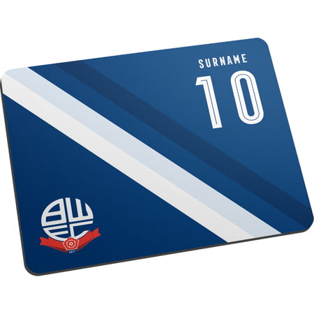 Personalised Bolton Wanderers Stripe Mouse Mat