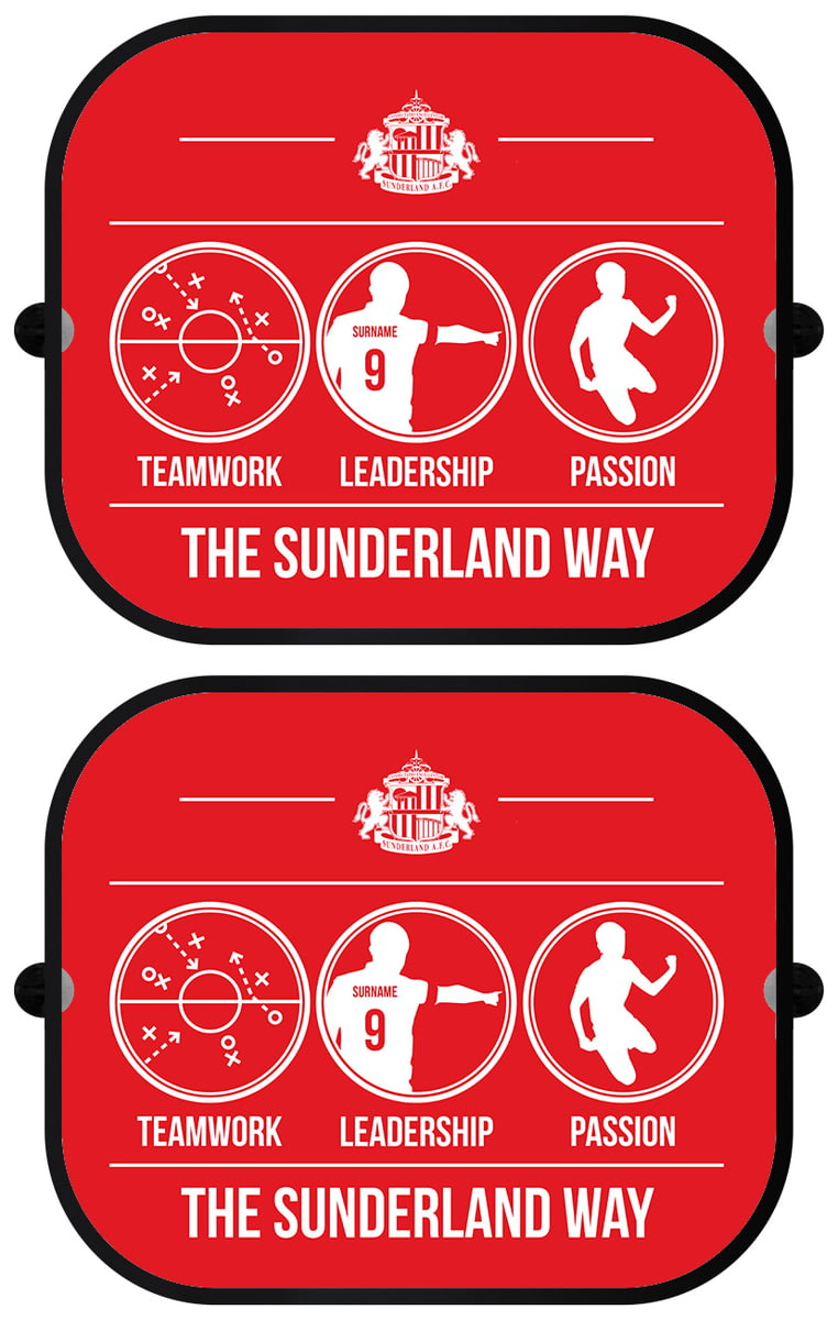 Sunderland Personalised AFC Patterned Pair of Car Sunshades