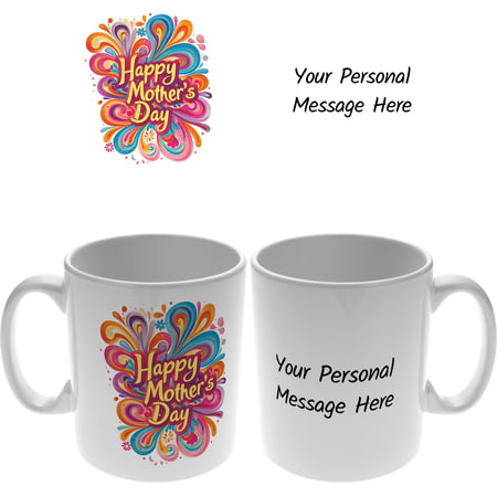 Personalised Happy Mothers Day Retro Hippie Style 11oz Ceramic Mug