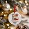 Personalised 1st Christmas Fox Ceramic Hanging Tree Decoration - 7cm