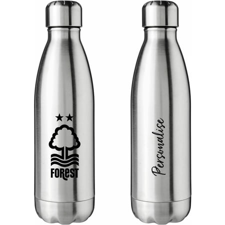 Personalised Nottingham Forest FC Crest Silver Insulated Water Bottle
