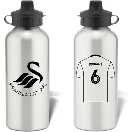 Personalised Swansea City AFC Bold Crest Aluminium Sports Water Bottle