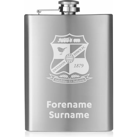 Personalised Swindon Town FC Crest Hip Flask