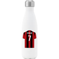 Personalised Bournemouth Shirt Insulated Water Bottle - 500ml - White