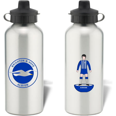 Personalised Brighton & Hove Albion FC Player Figure Aluminium Sports Water Bottle