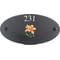 Personalised Lily Flower Motif Oval Slate House Sign Plaque 25x13cm