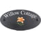 Personalised Lily Flower Motif Oval Slate House Sign Plaque 25x13cm