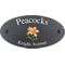 Personalised Lily Flower Motif Oval Slate House Sign Plaque 25x13cm