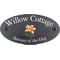 Personalised Lily Flower Motif Oval Slate House Sign Plaque 25x13cm