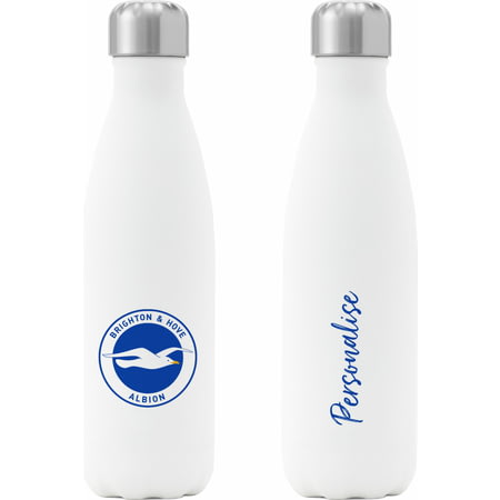 Personalised Brighton & Hove Albion FC Crest Insulated Water Bottle - White