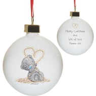 Personalised Me To You Heart Shape Lights Ceramic Bauble