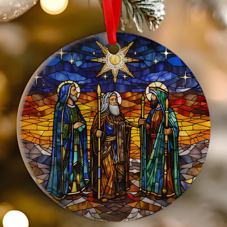 Three Wise Men Ceramic Christmas Tree Decoration - 7cm