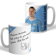 Personalised Manchester City FC Erling Haaland Autograph Player Photo 11oz Ceramic Mug