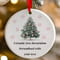 Personalised Pink Christmas Tree Ceramic Hanging Tree Decoration - 7cm