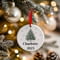 Personalised Pink Christmas Tree Ceramic Hanging Tree Decoration - 7cm