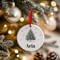 Personalised Pink Christmas Tree Ceramic Hanging Tree Decoration - 7cm