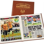 Personalised Wolves Football Newspaper Book - A3 Leatherette Cover