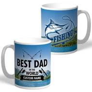 Personalised Best Dad In The World Fishing 11oz Ceramic Mug 