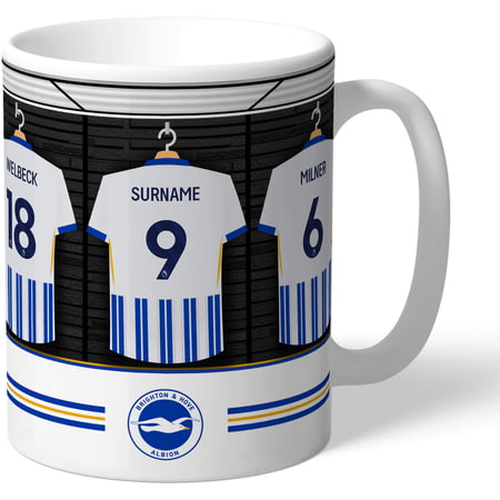 Personalised Brighton & Hove Albion Dressing Room Shirts Photo 11oz Ceramic Mug