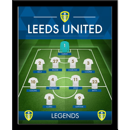 Personalised Leeds United FC Legends Line-Up Print - Framed