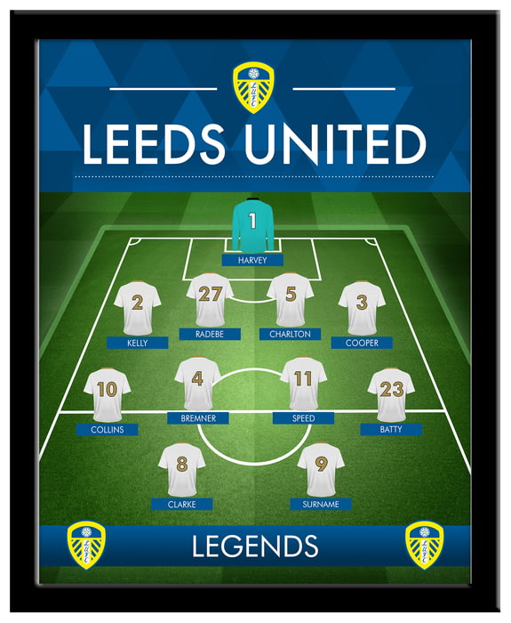 Personalised Leeds United FC Legends LineUp Print Framed from Go
