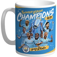 Personalised Manchester City FC Back 2 Back Champions Mug