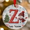 Personalised Snowman Initial A Ceramic Christmas Tree Decoration - 7cm