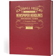 Personalised Swindon Town FC Football Newspaper History Book - A3 Leather Cover