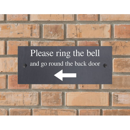 Personalised Arrow Below Text Natural Slate Sign Garden Plaque With Wall Fixings - 25x10cm