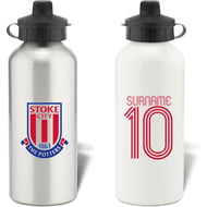 Personalised Stoke City FC Retro Shirt Aluminium Sports Water Bottle