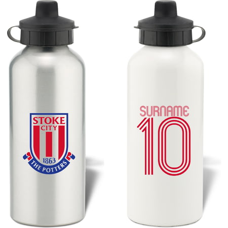 Personalised Stoke City FC Retro Shirt Aluminium Sports Water Bottle