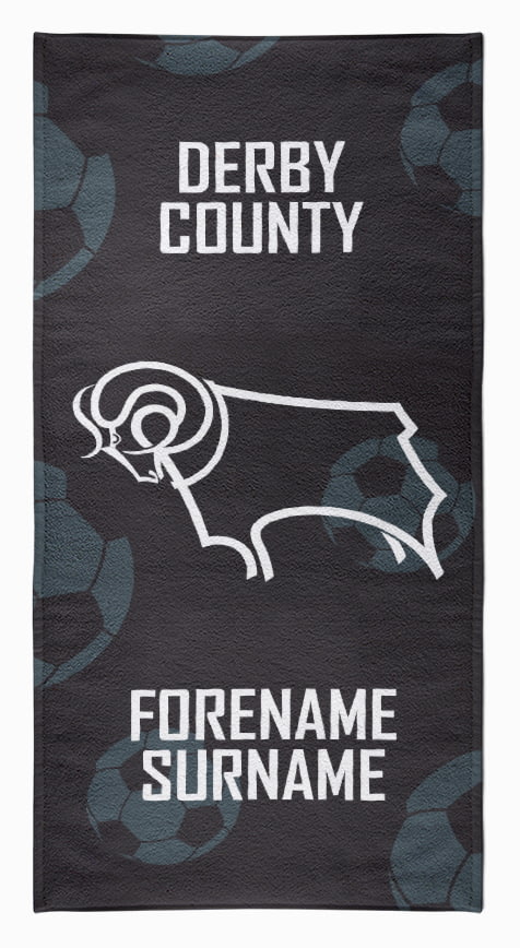 Official Derby County FC PERSONALISED Crest Towel 80cm x 160cm