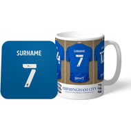 Personalised Birmingham City Dressing Room Shirts Mug & Coaster Set