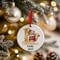 Personalised 1st Christmas Gold Effect Squirrel Ceramic Hanging Tree Decoration - 7cm