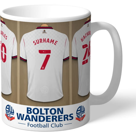 Personalised Bolton Wanderers FC Dressing Room Shirts Mug