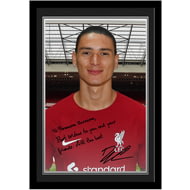 Personalised Liverpool FC Darwin Nunez Autograph A4 Framed Player Photo