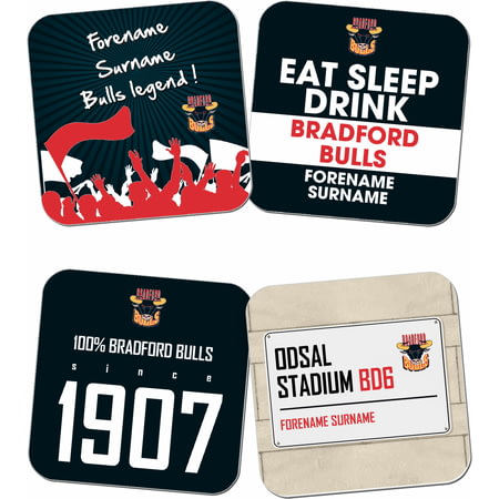 Personalised Bradford Bulls Coasters