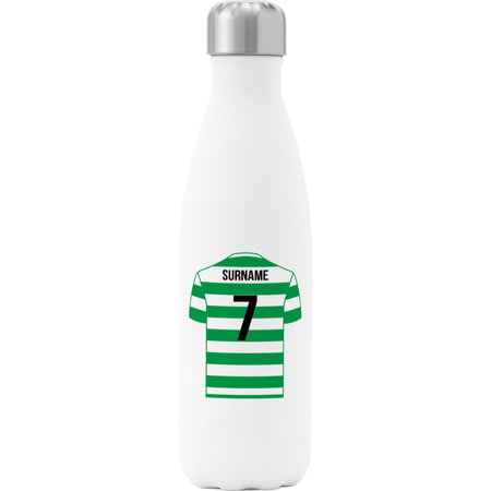Personalised Celtic Shirt Insulated Water Bottle - 500ml - White