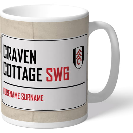 Personalised Fulham FC Craven Cottage Street Sign Mug