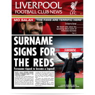 Personalised Liverpool FC Spoof Newspaper Single Page Print