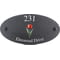 Personalised Tulip Flower Motif Oval Slate House Sign Plaque 25x13cm